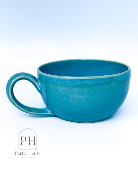 Cozy Cafe Latte Mug | Royal Turquoise