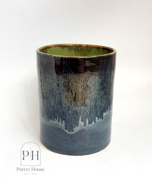 Deep Blue and Moss Green Pencil Cup or Tumbler | SECONDS
