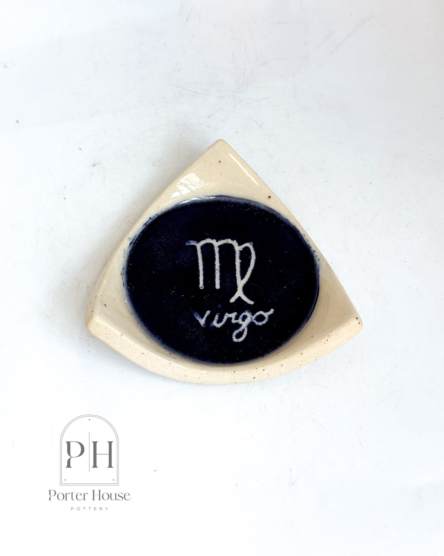 Midnight Blue Hand-Carved Zodiac Sign Trinket Dish