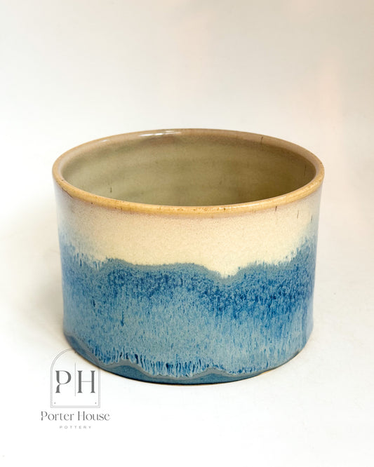 Beige and Blue Candle Holder Catch-All