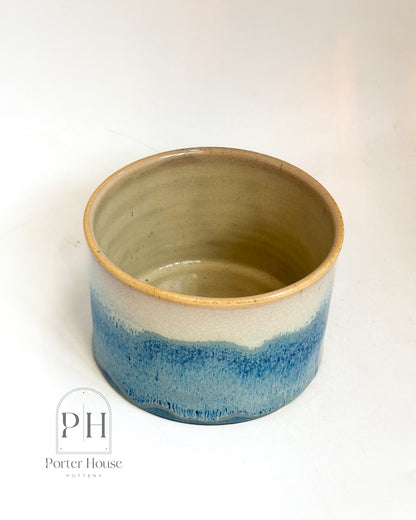 Beige and Blue Candle Holder Catch-All