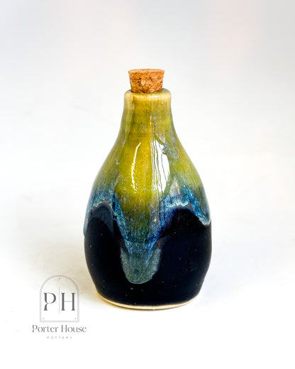Black, Green, and Ice Blue Mini Potion Bottle with Cork