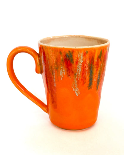 Cryptid Cutie Mug with Sherbert Drips | Sitting Mothman with Orange Exterior | SECONDS