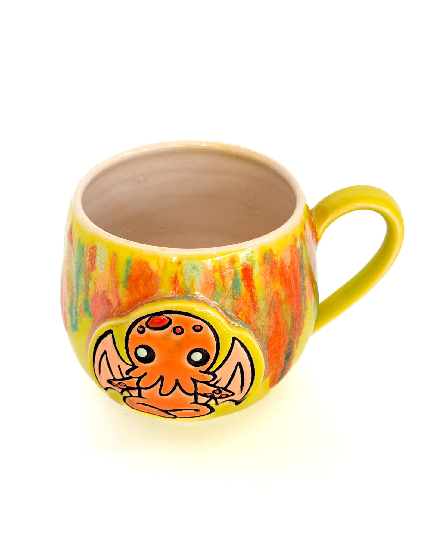 Cryptid Cutie Mug with Sherbert Drips | Cthulhu with Bright Green Exterior