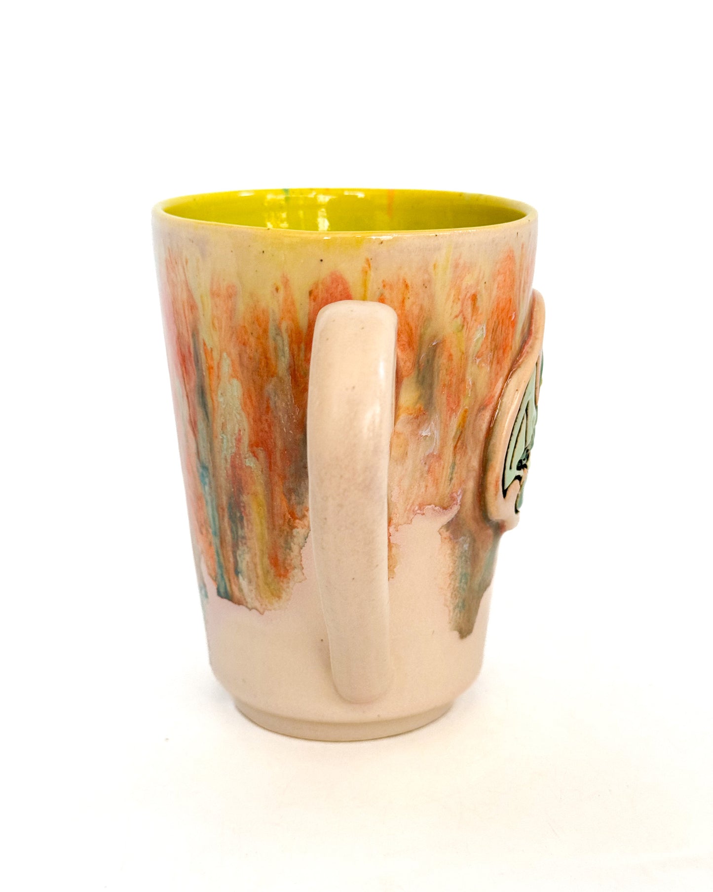 Cryptid Cutie Mug with Sherbert Drips | Cthulhu with Bright Green Interior | SECONDS