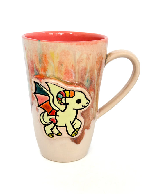 Cryptid Cutie Mug with Sherbert Drips | Jersey Devil with Pink Interior