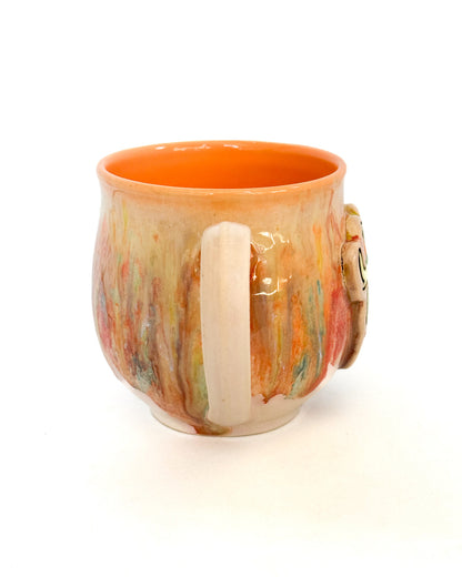 Cryptid Cutie Mug with Sherbert Drips | Jackalope with Peach Interior