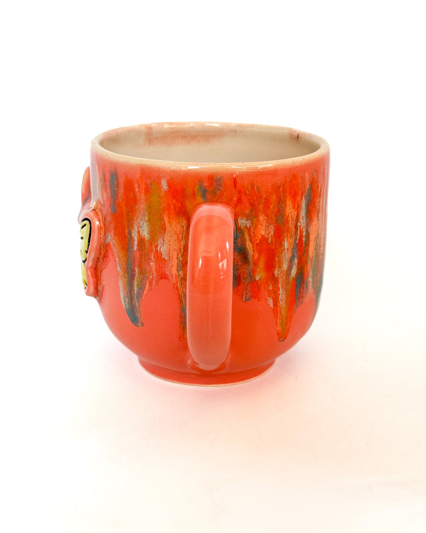 Cryptid Cutie Mug with Sherbert Drips | Flying Mothman with Pink Exterior | SECONDS