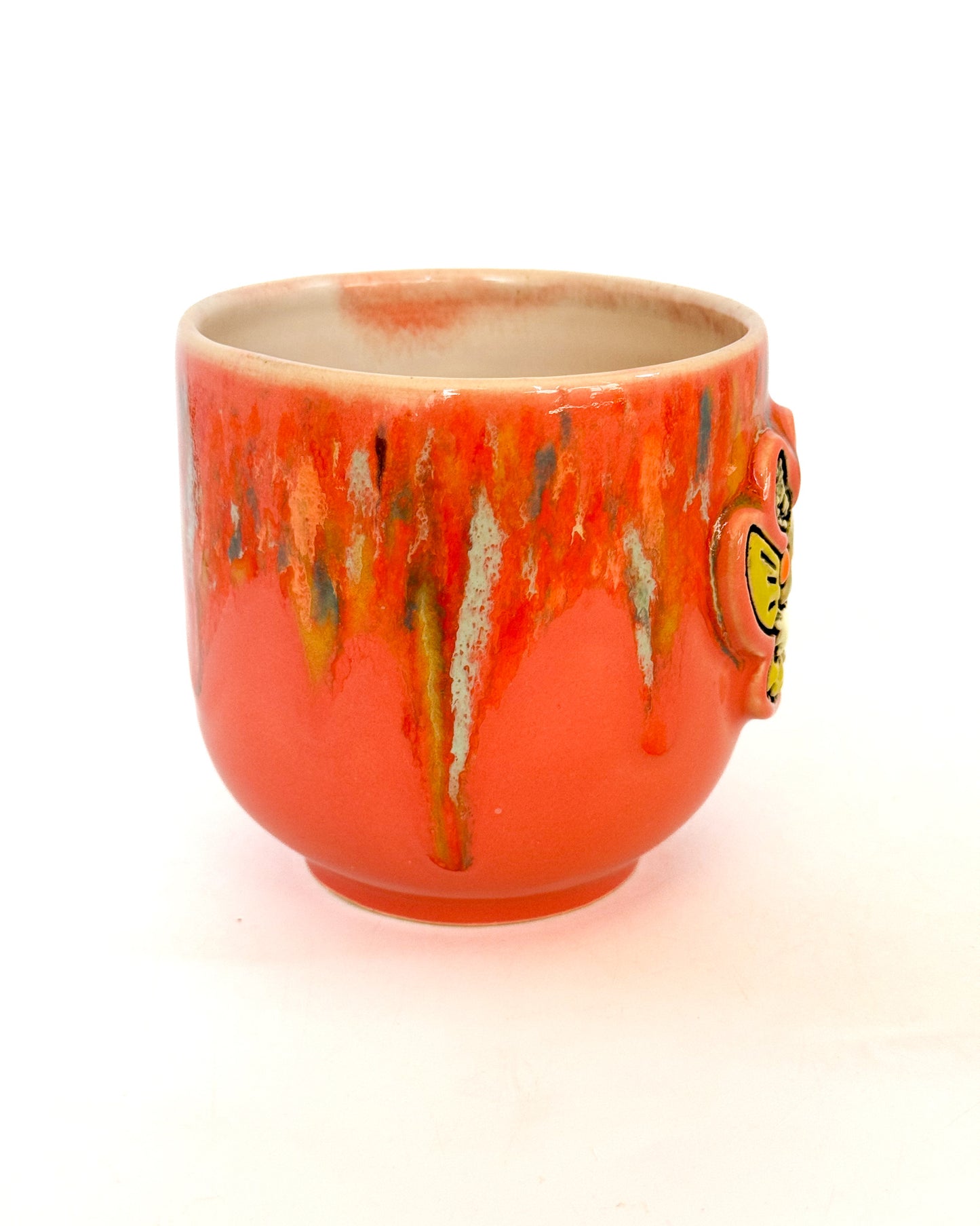 Cryptid Cutie Mug with Sherbert Drips | Flying Mothman with Pink Exterior | SECONDS