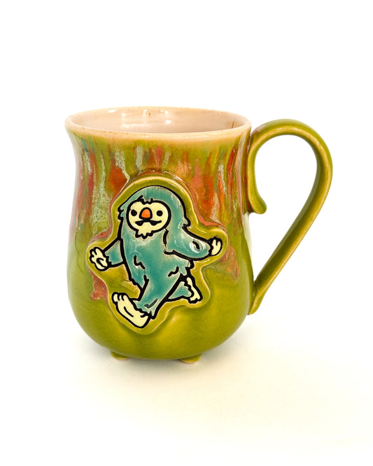 Cryptid Cutie Mug with Sherbert Drips | Bigfoot with Green Exterior