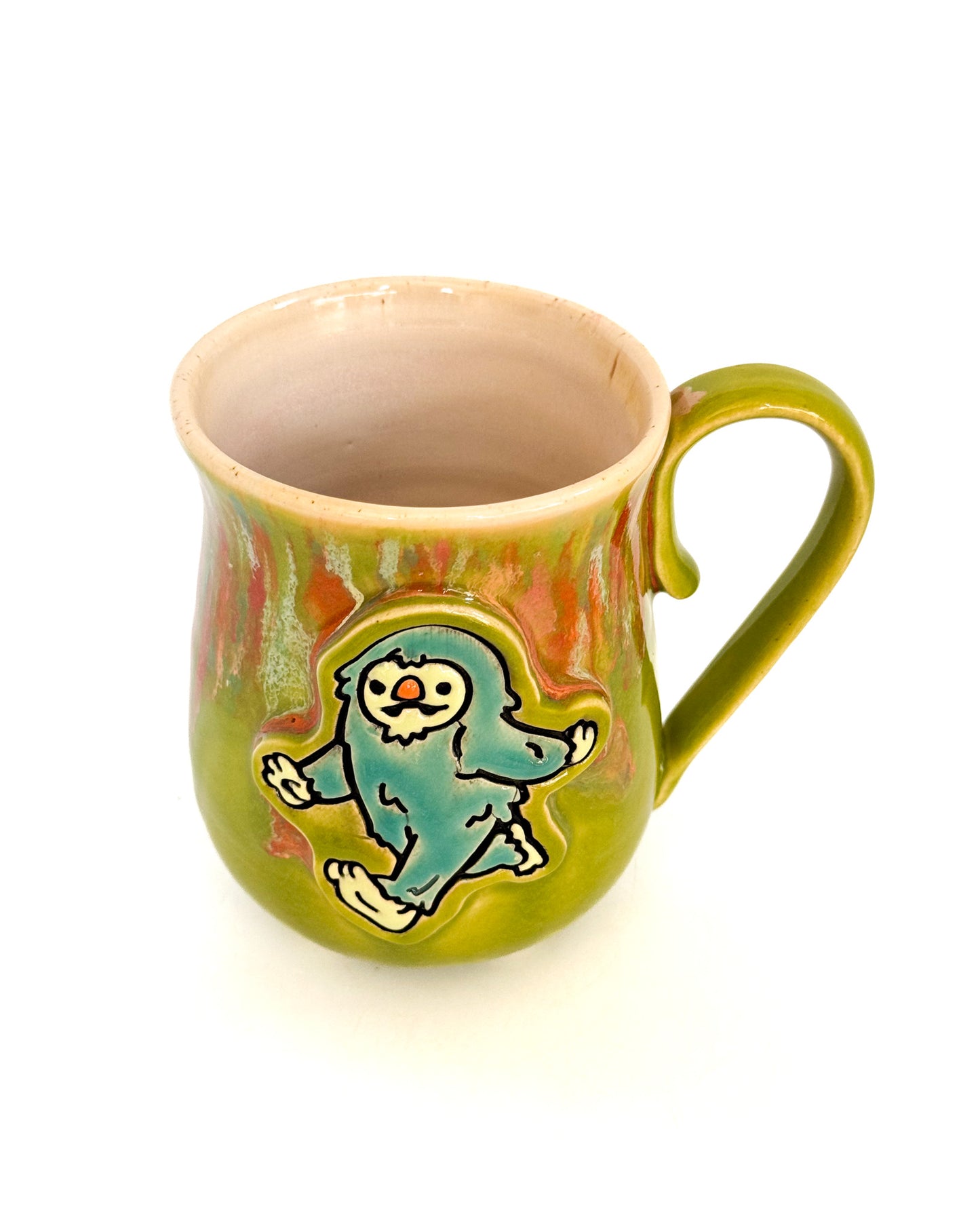 Cryptid Cutie Mug with Sherbert Drips | Bigfoot with Green Exterior