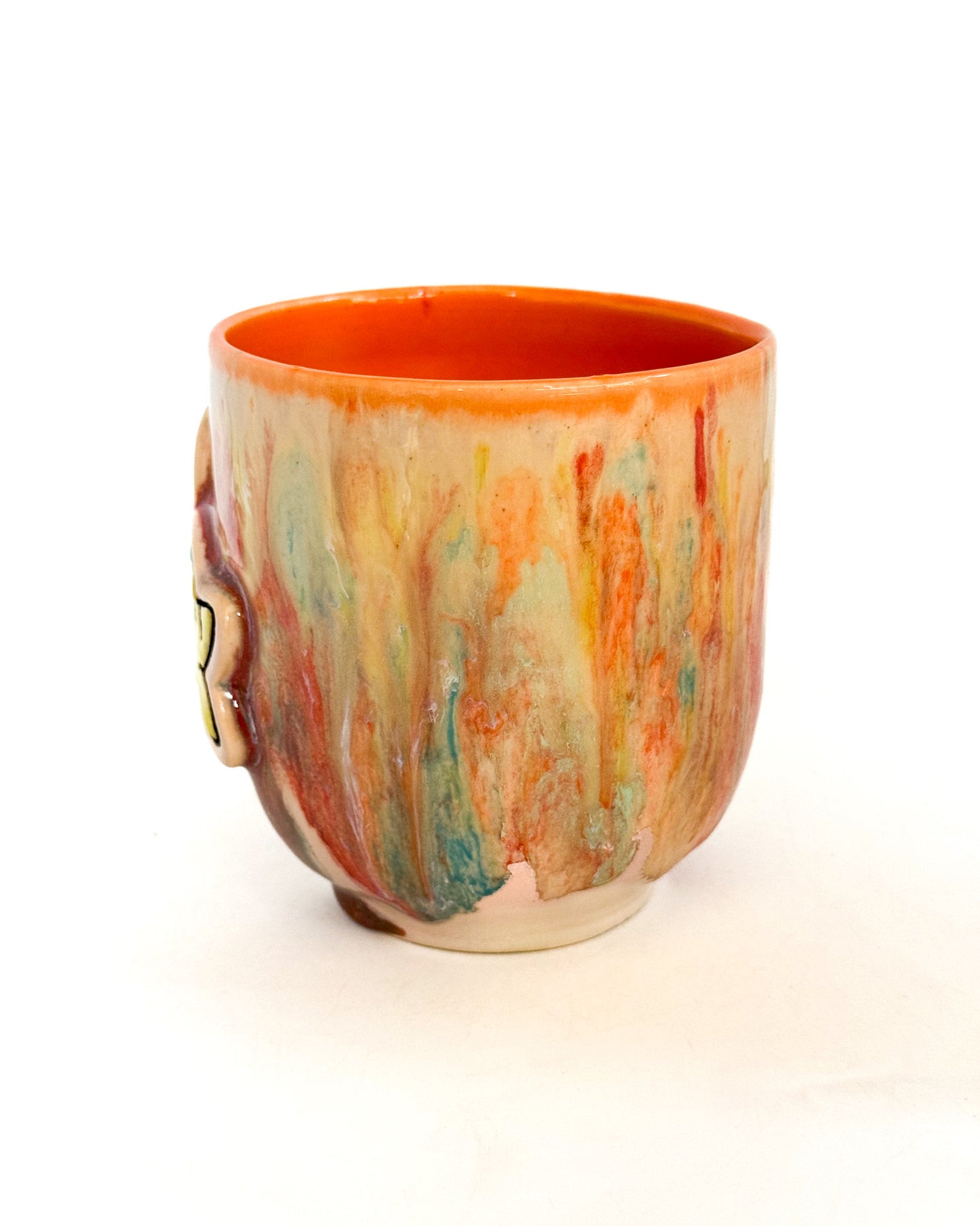 Cryptid Cutie Mug with Sherbert Drips | Lochness Monster with Orange Interior | SECONDS