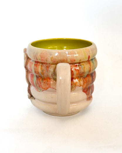 Cryptid Cutie Mug with Sherbert Drips | Sitting Wendigo with Bright Green Interior