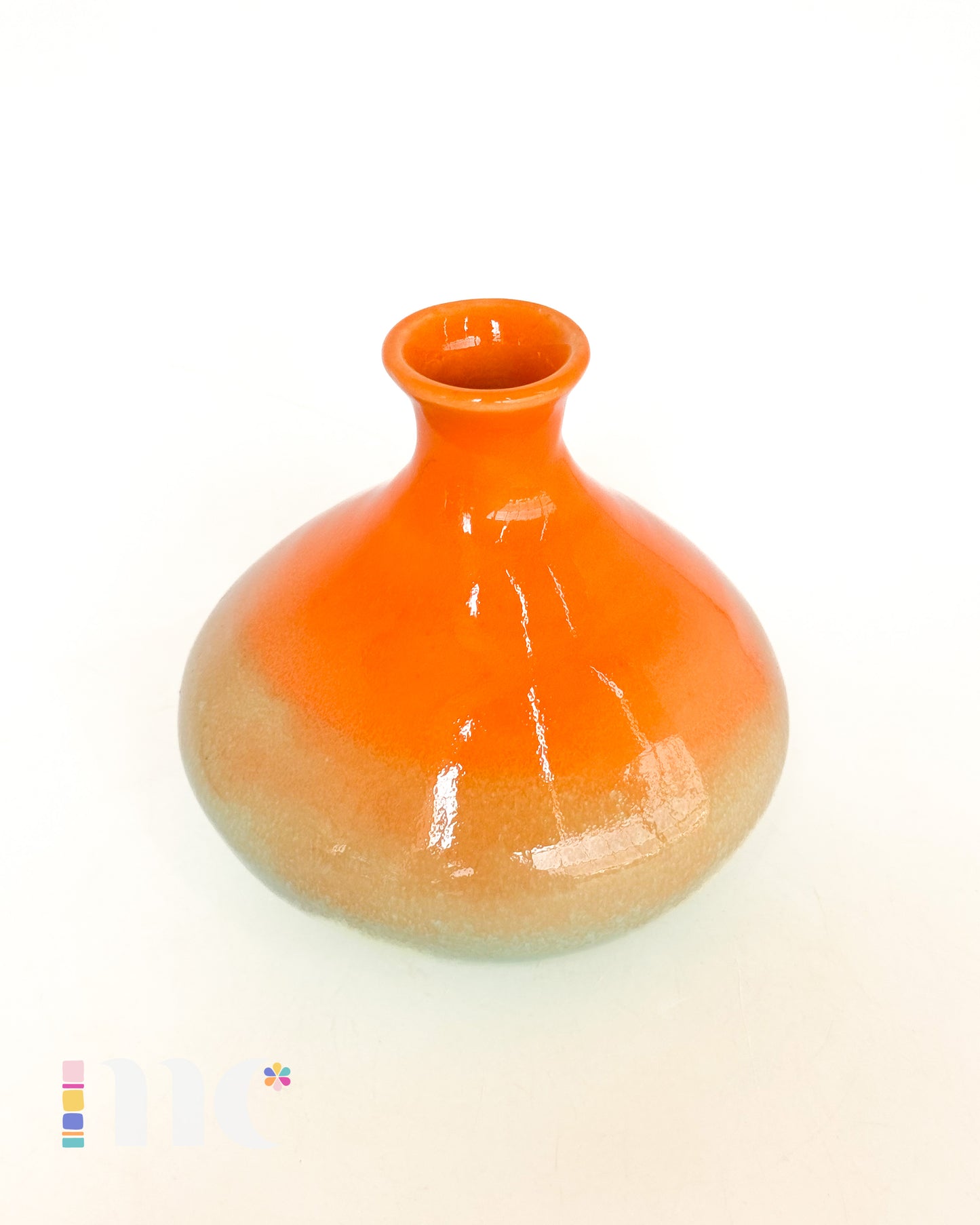 Colorful Ombre Bud Vase | Medium Peach and Aqua