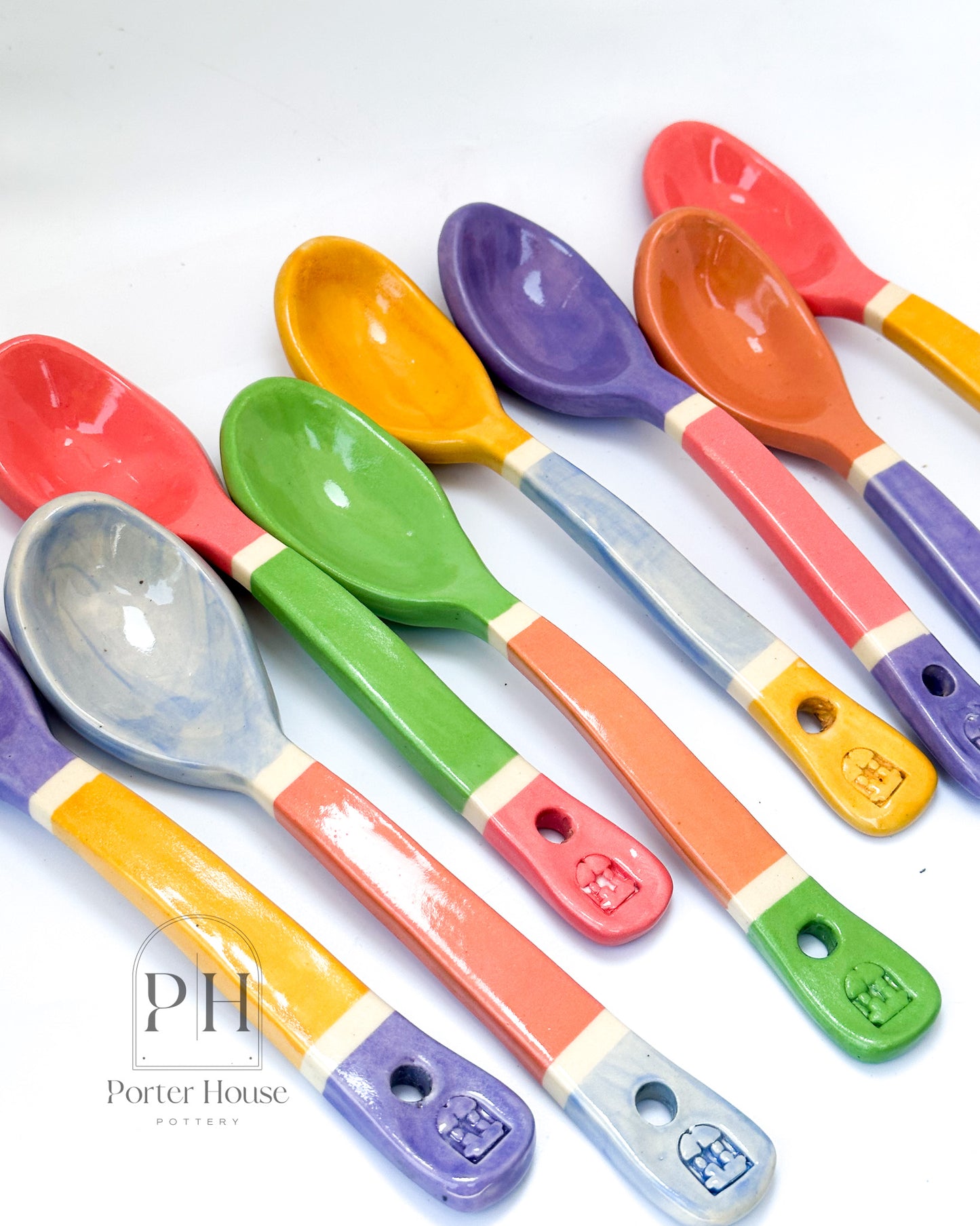 Hand-Crafted Color Blocked Ceramic Spoons
