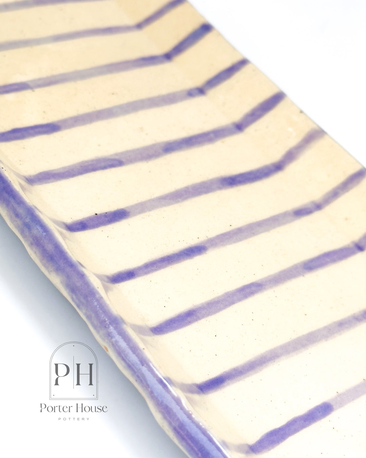 Oblong Platter | Purple Stripe