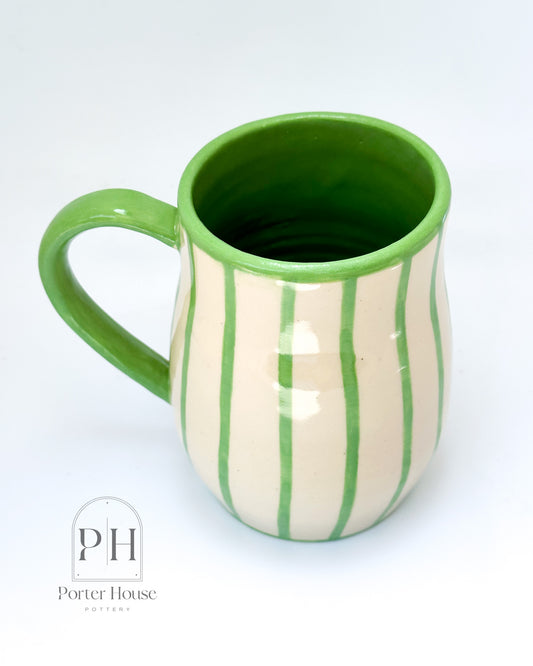 Green Pinstripe Coffee Mug