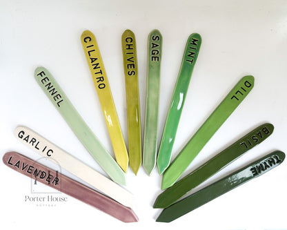 Hand Stamped Vegetable & Herb Plant Stakes