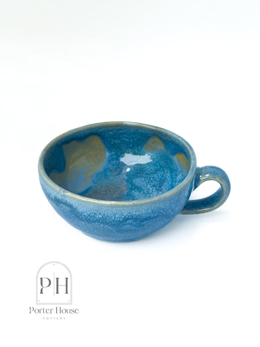 Cozy Cafe Espresso Mug | Mottled Stormy Blue