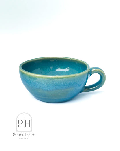 Cozy Cafe Espresso Mug | Aquatic Blue-Green