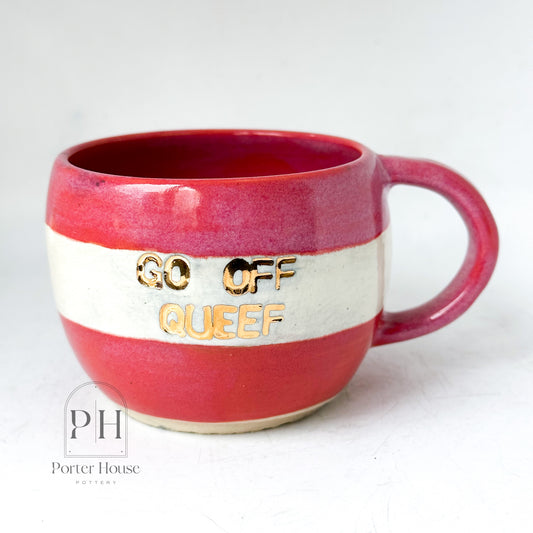 Go Off Queef Pink Stripe Mug | 10oz